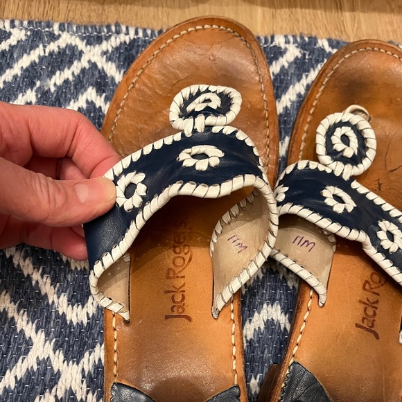 Jack Rogers Sandals - Navajo Navy and White sz 11 - Picture 2 of 4